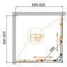 Душевой уголок Cezares Molveno 90x90 MOLVENO-A-2-90-P-BORO профиль Брашированное золото стекло рифленое