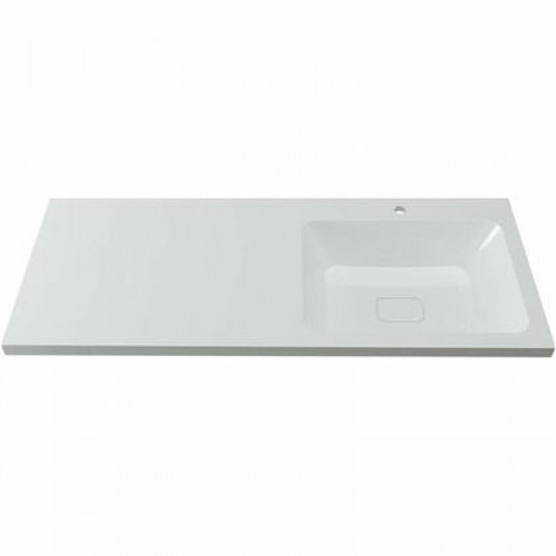 Раковина Orange Камилла 110 OP-110RAR с местом под стиральную машину Белая искусственный камень (литьевой мрамор) полувстраиваемая, с местом под стиральную машину