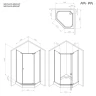 Душевой уголок AM.PM Sunny 90х90 W87G-405-9090-MT профиль Хром матовый стекло прозрачное