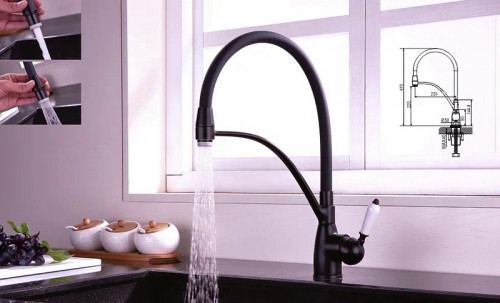 Смеситель для кухни Rose R153H цвет Черный