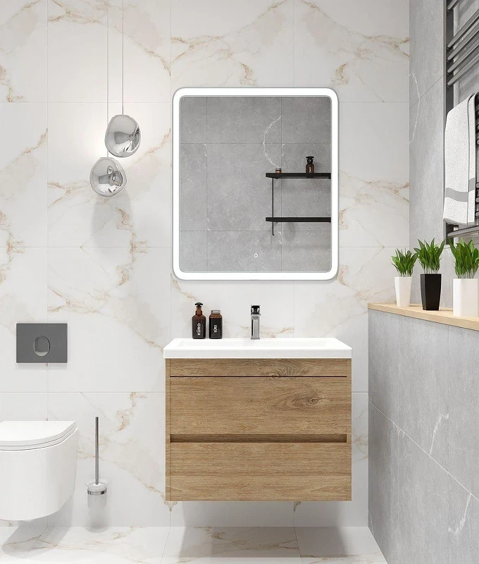 Тумба под раковину Art&Max Family M 58 Family-M-580-2C-SO-HG подвесная цвет Дуб Харбор золотой
