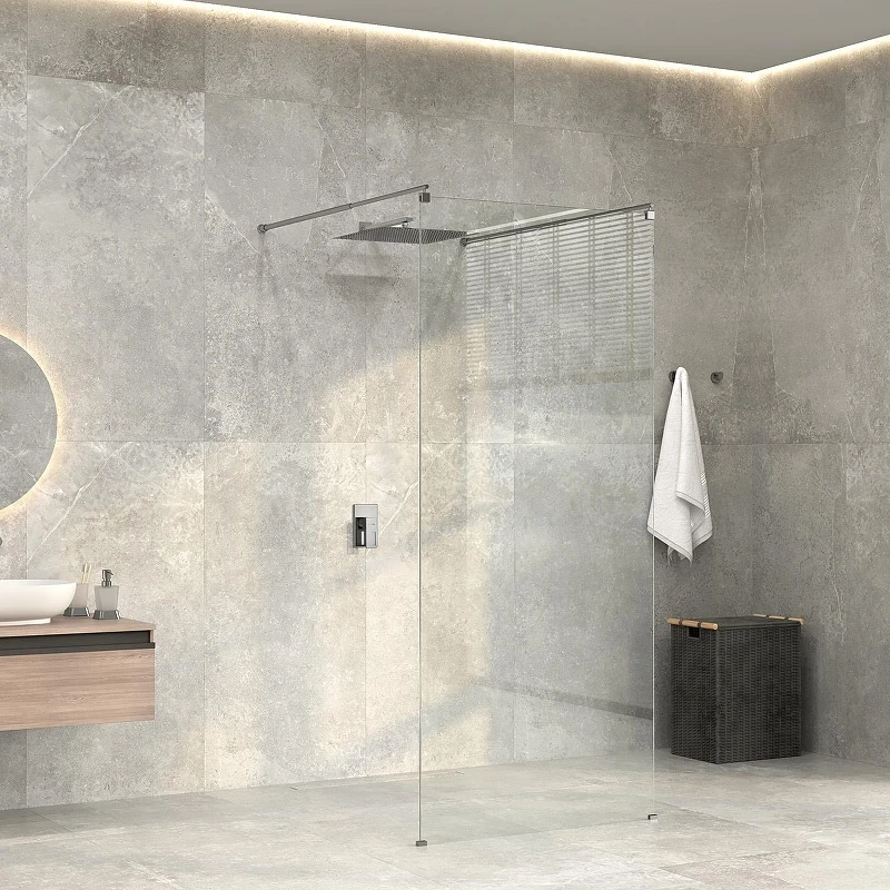Душевая перегородка WasserKRAFT Vechte 100 60W44 профиль Хром стекло прозрачное