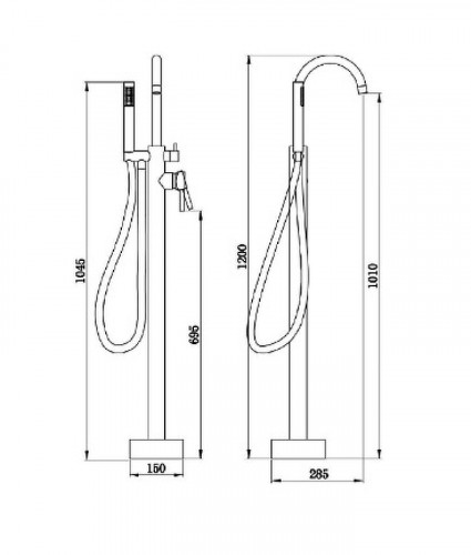 Смеситель для ванны Boch Mann Braies BM8922 Никель матовый латунь на пол