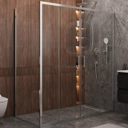 Душевой уголок Cezares Molveno 170x80 MOLVENO-AH-2/1-170/80-C-Cr-IV профиль Хром стекло прозрачное