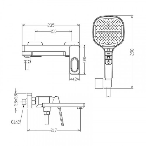 Смеситель для ванны Raglo R51.30.09 цвет Графит матовый