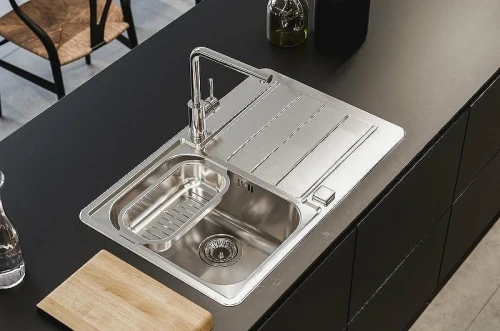 Кухонная мойка Alveus Line Max 80 SAT-90 790x500 1136608 Сатинированная сталь нержавеющая сталь встраиваемый