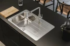 Кухонная мойка Alveus Line Max 80 SAT-90 790x500 1136608 Сатинированная сталь нержавеющая сталь встраиваемый