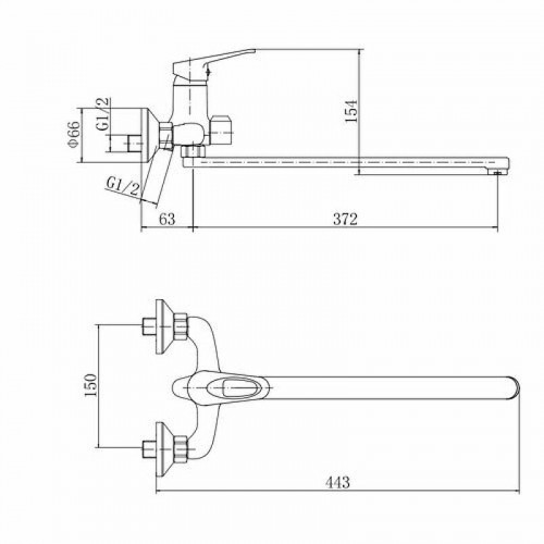 Смеситель для ванны Fashun A2213 универсальный цвет Хром