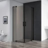 Душевой уголок Cezares Slider 90x90 SLIDER-A-2-80/90-BR-NERO профиль Черный матовый стекло бронзовое