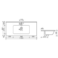 Раковина Ceramicanova Element 100 CN7003MB Черная матовая фарфор полувстраиваемая