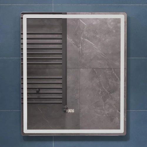 Зеркало Vigo Geometry Luxe 60 208 с подсветкой с бесконтактным выключателем с диммером с подогревом и часами