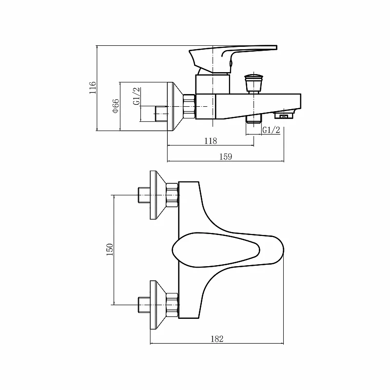 Смеситель для ванны Plstart PL3205-17 цвет Графит