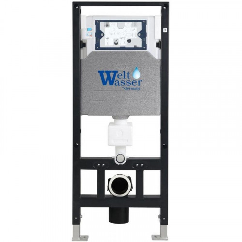 Комплект унитаза с инсталляцией WeltWasser AMBERG 506 + HEIMBACH 043 MT-BL + AMBERG RD-BL 10000012236 цвет Черный матовый с сиденьем Микролифт и клавишей смыва цвет Черный