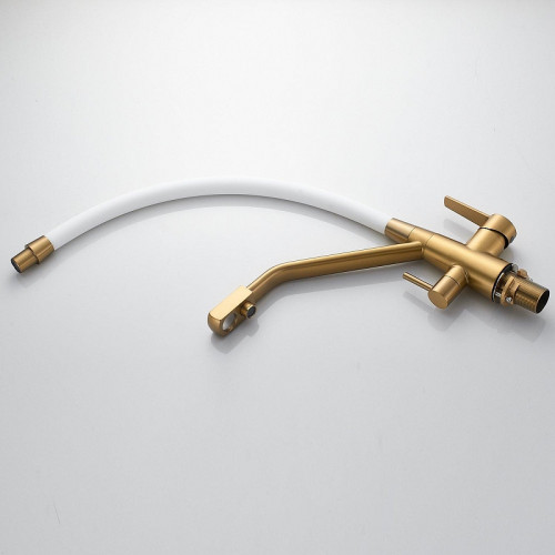 Смеситель для кухни Shevanik S968G цвет Золотой сатин Белый