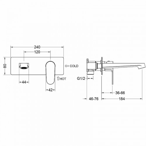 Смеситель для раковины Aquatek Оберон AQ1213CR Хром латунь встраиваемый
