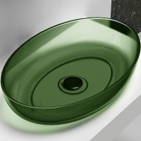 Раковина-чаша Abber Kristall 60 AT2801Emerald Зеленая полиэфирная смола накладная