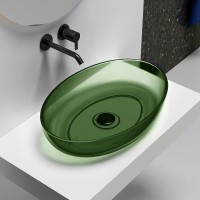 Раковина-чаша Abber Kristall 60 AT2801Emerald Зеленая полиэфирная смола накладная