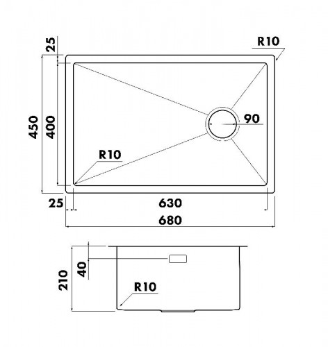 Кухонная мойка Seaman Eco Marino 68 SMN-6845T-GL цвет Светлая оружейная сталь