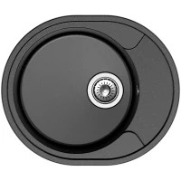 Кухонная мойка Reflection Allonge 57 RF0658BL Черная искусственный камень (литьевой мрамор) встраиваемый