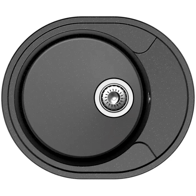 Кухонная мойка Reflection Allonge 57 RF0658BL Черная искусственный камень (литьевой мрамор) встраиваемый