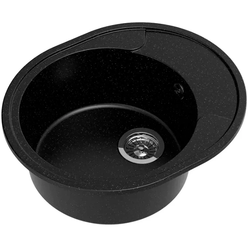 Кухонная мойка Reflection Allonge 57 RF0658BL Черная искусственный камень (литьевой мрамор) встраиваемый