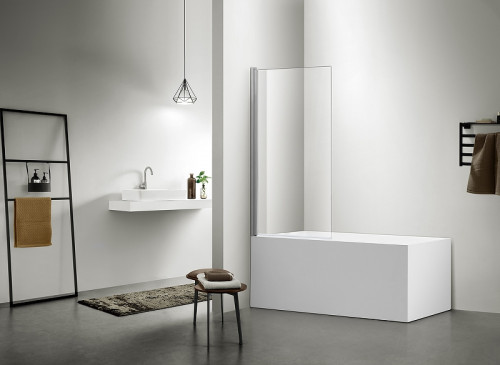 Шторка на ванну Aquatek 80х150 AQ DEL SBA 08015CH профиль Хром стекло прозрачное