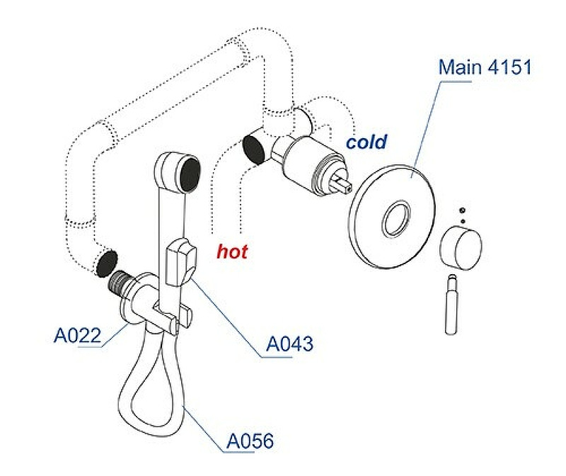 Гигиенический душ со смесителем WasserKRAFT Main A04156 Хром латунь на стену