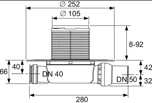 Трап для душа Tece Drainpoint 110 KDP-S110 с решеткой Хром
