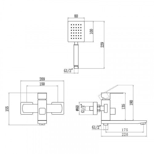 Смеситель для ванны Fmark FS8104 цвет Сатин