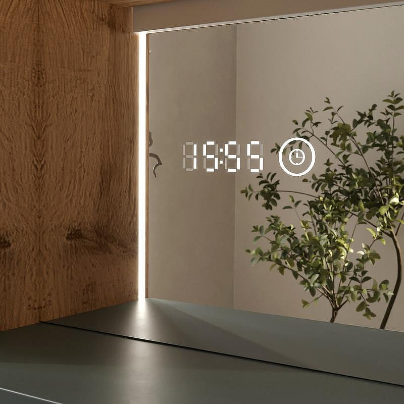 Зеркальный шкаф Equil Gleam 60 szGLEAM.LED.60.1D-34 с подсветкой цвет Зеленый камень Дуб вотан