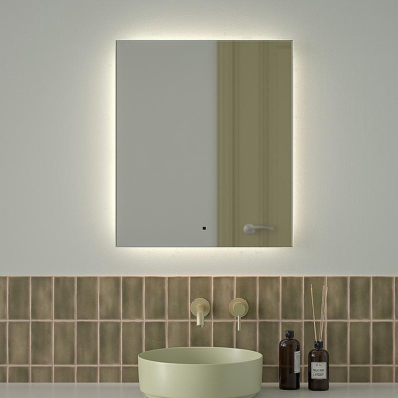Зеркало Defesto Glow 60х70 DF 2506R с подсветкой 23W-4500К/с фацетом/ИК - выключатель/Нейтральный белый свет