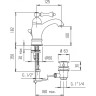Смеситель для раковины Cezares Margot MARGOT-LSM1-A-03/24-M Золото 24 карат латунь
