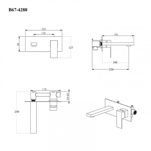 Смеситель для раковины Bond Smart B67-4288 цвет Черный матовый