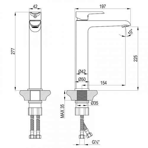 Смеситель для раковины Rossinka W W35-14 цвет Белый+Хром