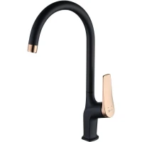 Смеситель для кухни Lemark Bronx LM3705BLR Черный Золото латунь
