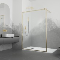 Душевая перегородка RGW Walk In WA-12G 90 32101290-16 профиль Золото стекло прозрачное