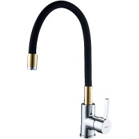 Смеситель для кухни Ledeme Rainbow 4898-10L Хром Золото Черный матовый латунь однорычажный