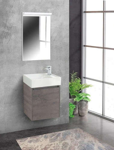 Тумба под раковину BelBagno Kraft Mini 50 R KRAFT MINI-500/260-1A-SO-CG-R подвесная Cemento Grigio МДФ / ЛДСП