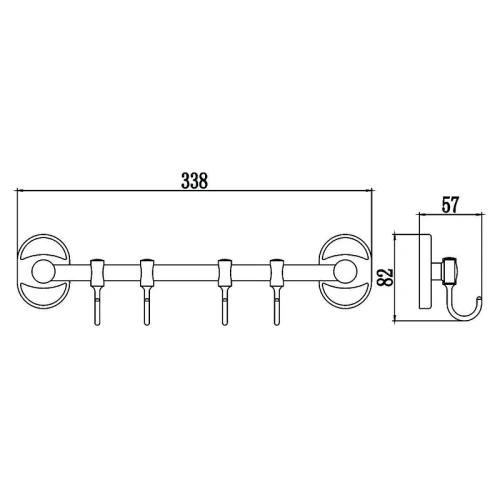 Вешалка для полотенец Savol S-008204 цвет Хром