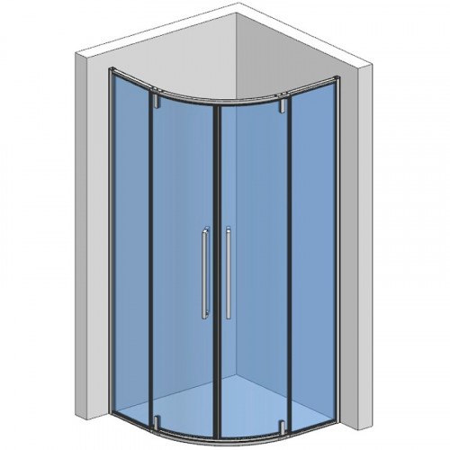 Душевой уголок AQUAme 80x80 AQM7101-2-8 профиль Черный матовый стекло прозрачное