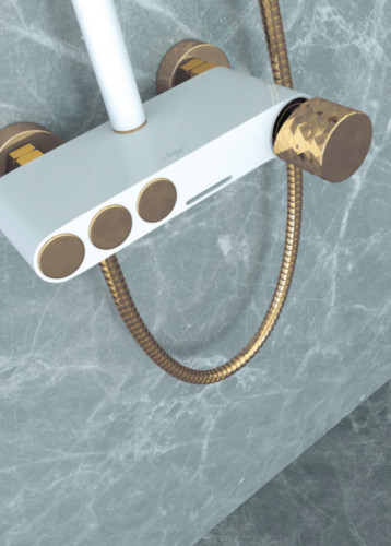 Смеситель для ванны Boheme Stick 123-GG Золото латунь на стену