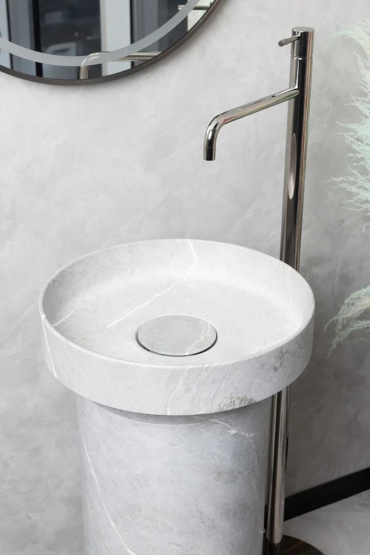 Раковина-чаша Boheme Corian 40 801-GR Amani Grigio искусственный камень (литьевой мрамор) накладная