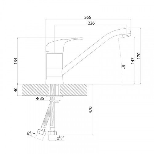 Смеситель для кухни Florentina Гамма 313.05L.1123.307 цвет Серый шелк