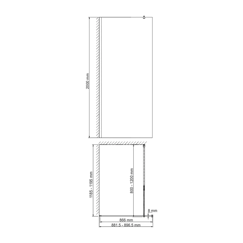 Душевая перегородка WasserKRAFT Rur 90 30W39 профиль цвет Хром стекло прозрачное