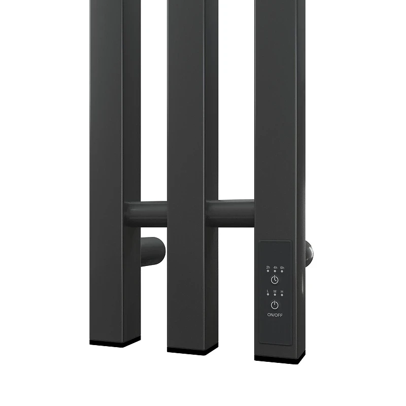 Электрический полотенцесушитель APEXTERMO Sirius 1100x120 SR10112GF с крючками цвет Графит металлик