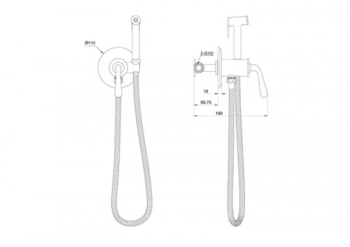 Гигиенический душ со смесителем Wonzon &amp; Woghand Steam WW-88829008-BGM цвет Темный графит