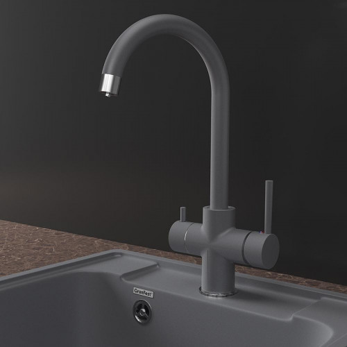Смеситель для кухни GranFest GF-Z-5422 цвет Темно-серый
