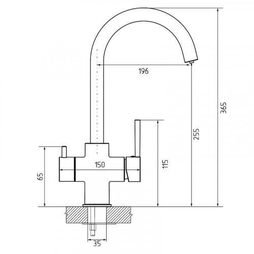 Смеситель для кухни GranFest GF-Z-5422 цвет Темно-серый