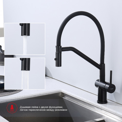 Смеситель для кухни Raglo R86.41.06 Черный матовый латунь