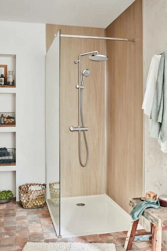 Душевая система Jacob Delafon Atom E36124-CP с термостатом Хром латунь на стену